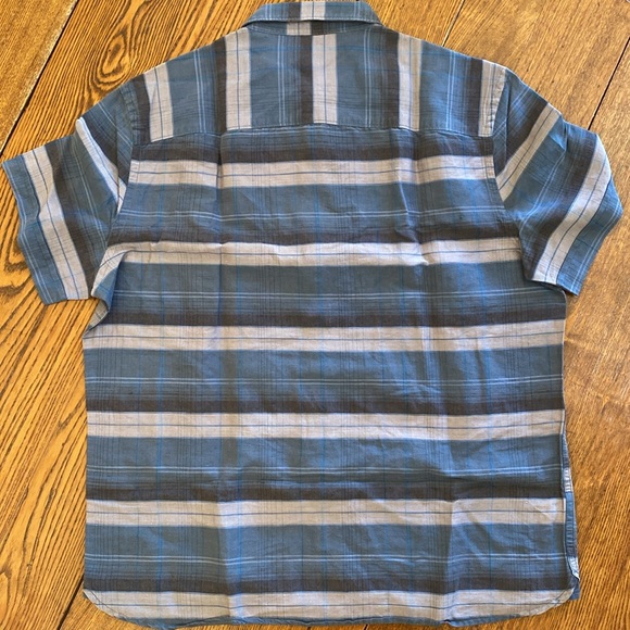 PERRY ELLIS LINEN/COTTON Blend Short-Sleeve Dress Shirt Size L - Picture 5 of 6